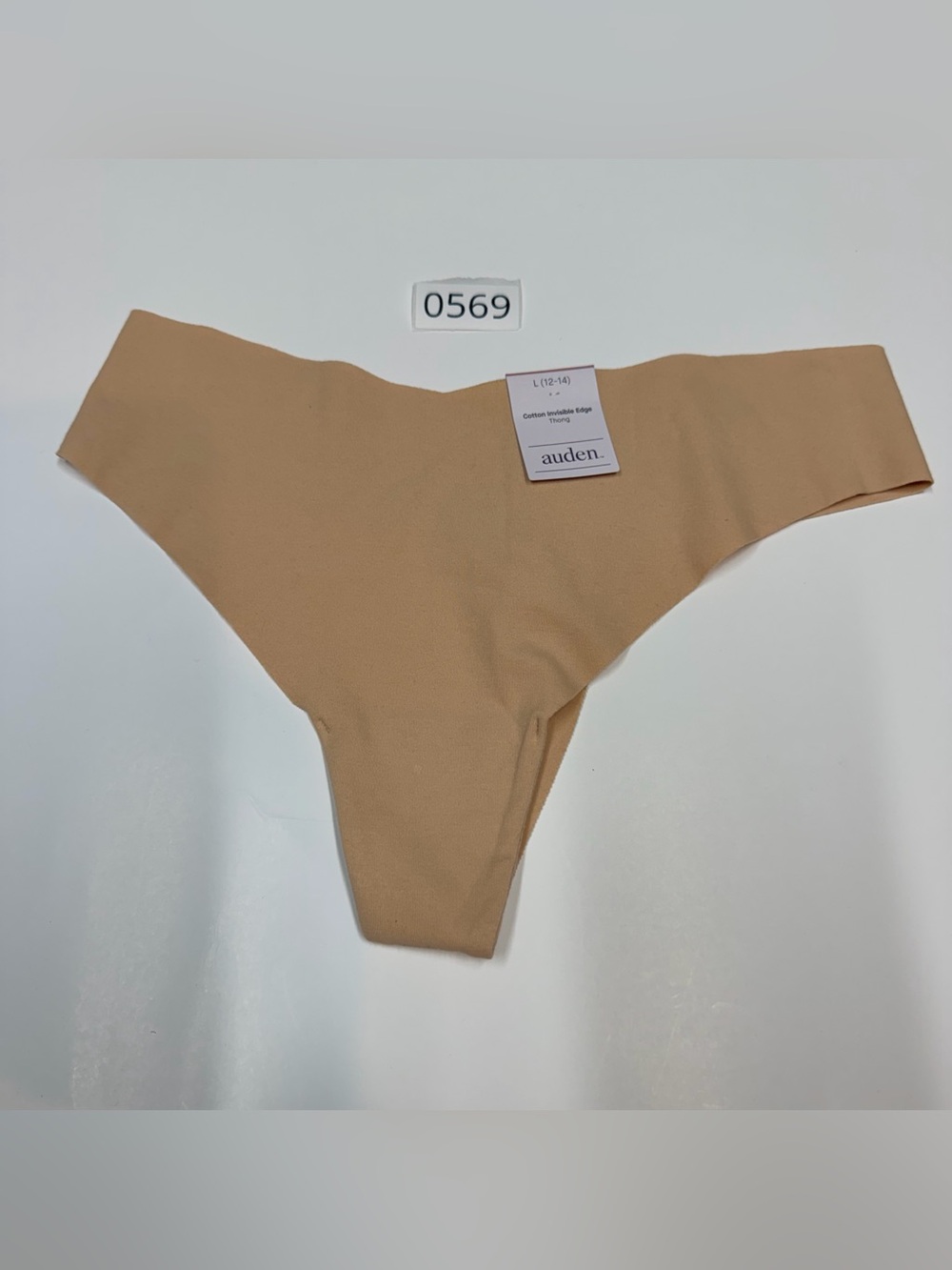 Auden Seamless Invisible Edge Thong - Tan